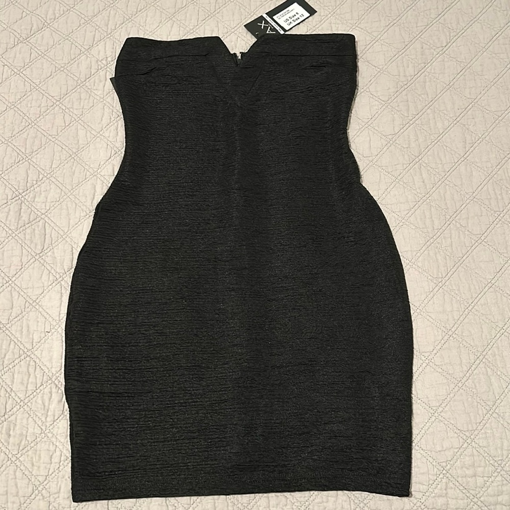 AX Paris Black Bodycon strapless dress, size 8
